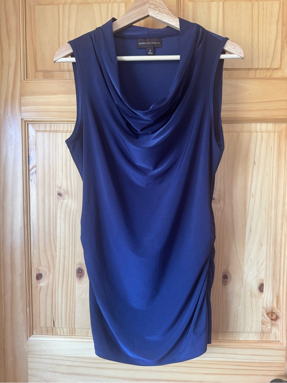 Dana Buchman Deep Navy Sleeveless Cowl Neck Top size medium